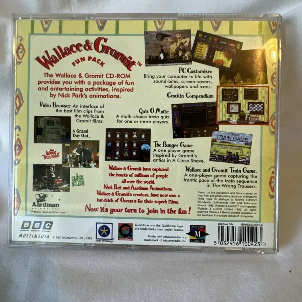 Wallace and Gromit fun pack game for PC Big box version in near mint condition